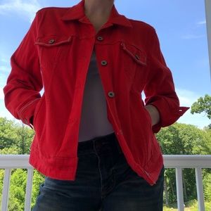 Levi’s red jean jacket, size XL